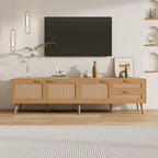 TV Stand, Media Console, 2 Drawers - Natural Wood