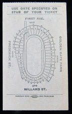 1945 Shrine Bowl East vs. West Ticket Stub, Kezar Stadium, SF California
