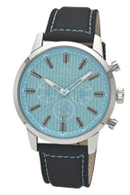 Porsamo Bleu Ryder Chronograph Canvas Silver Tone and Turquoise Men's Watch 1521ERYF