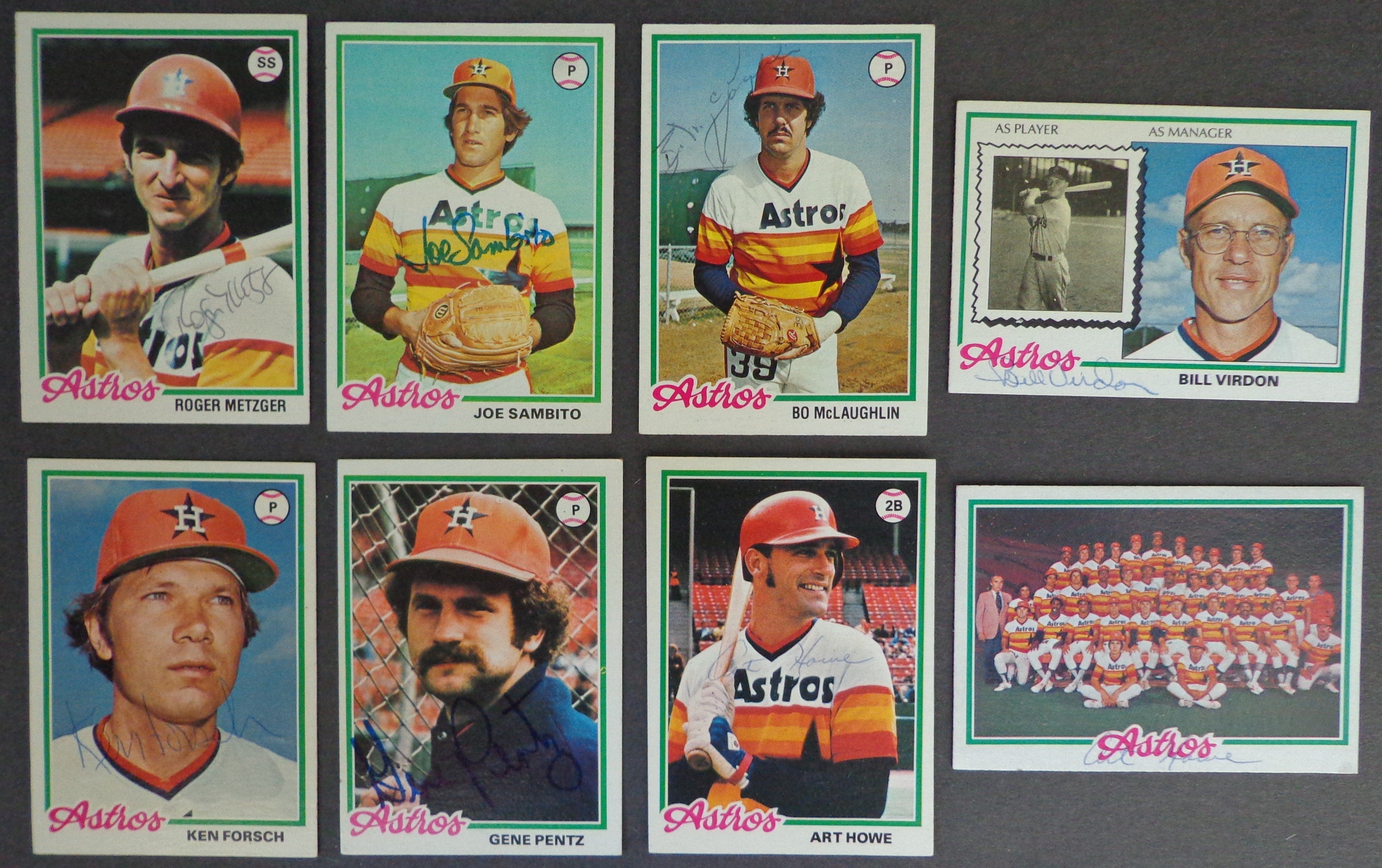 Lot of (8) Houston Astros Autographed 1978 TOPPS Baseball Cards 183151