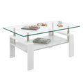 Modern Rectangular Coffee Table With Tempered Transparent