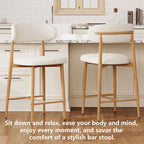 Upholstered Counter Height Bar Stools Island (Set of 2) - Beige