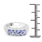 1.25 Carat Genuine Tanzanite .925 Sterling Silver Ring
