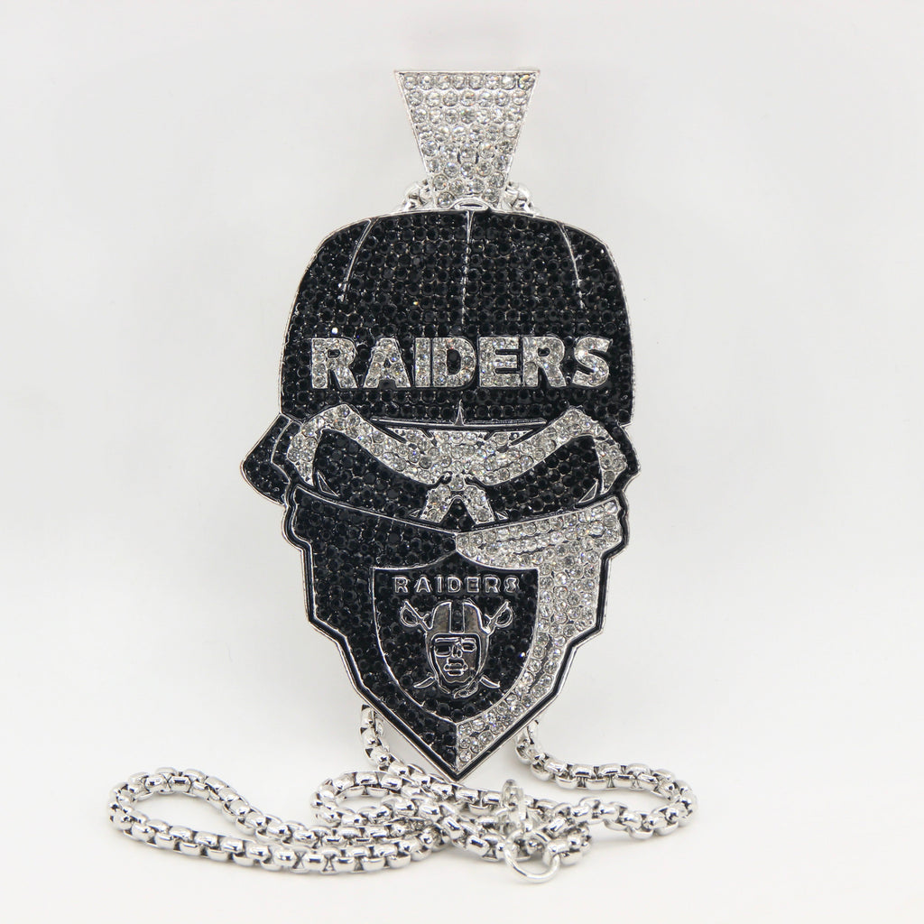 Newest Sports Team Logo Bandit Skull  Pendant Necklace – Iced Out Hip Hop Jewelry for True Fans