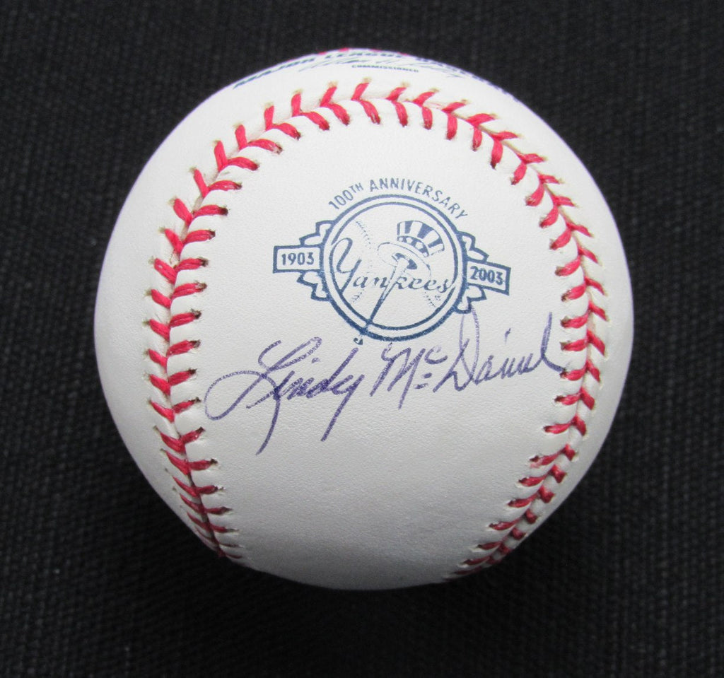 Lindy McDaniel Signed/Auto Yankees 100th OML Baseball JSA  186913