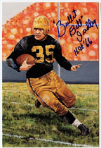 Bullet Bill Dudley Signed Goal Line Art Postcard w/HOF Steelers PSA/DNA 160084