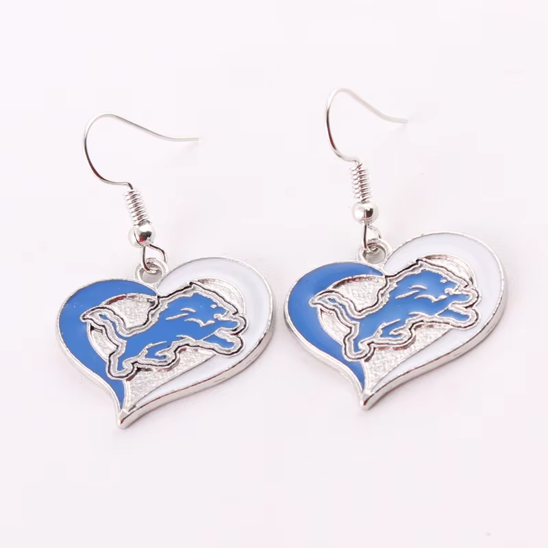 Football Team Logo Heart Earrings –  Game Day Accessories & Gift for Sports Fan