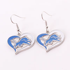 Football Team Logo Heart Earrings –  Game Day Accessories & Gift for Sports Fan