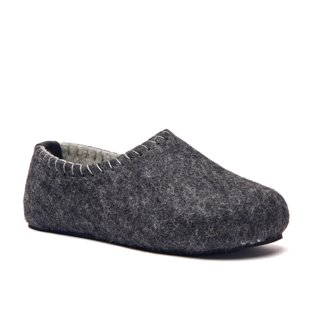 Yew Wool Slipper // Dark Grey + Gray