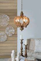 Farmhouse Chandelier, 6 Light Wood Chandelier Living Room Entryway
