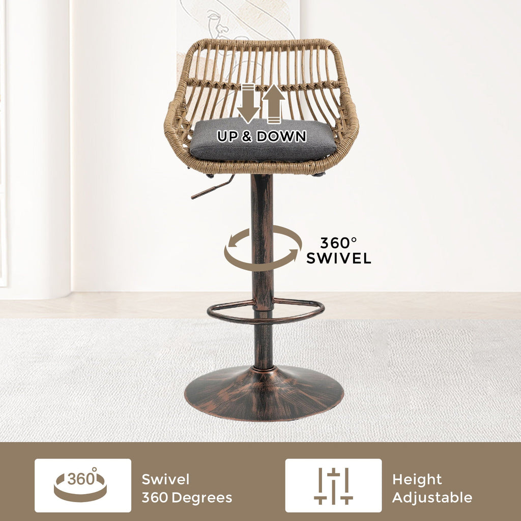 Modern Swivel Bar Stools Adjustable Counter Chairs