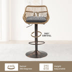 Modern Swivel Bar Stools Adjustable Counter Chairs