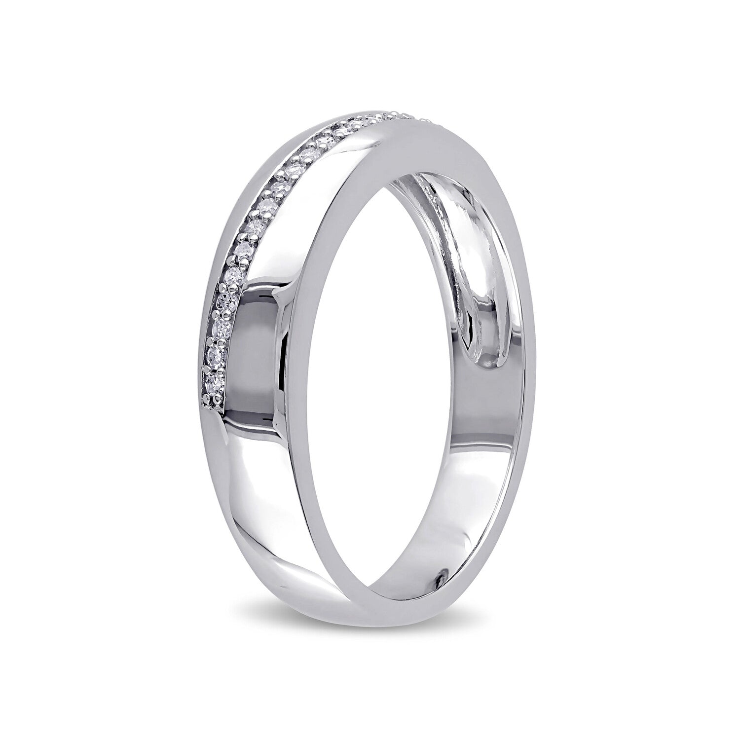 0.1 TGW Diamond Crossover Ring // Sterling Silver