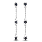 0.66 Carat Genuine Blue Sapphire .925 Sterling Silver Earrings
