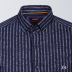 Cluses Button Down Shirt // Dark Blue + White