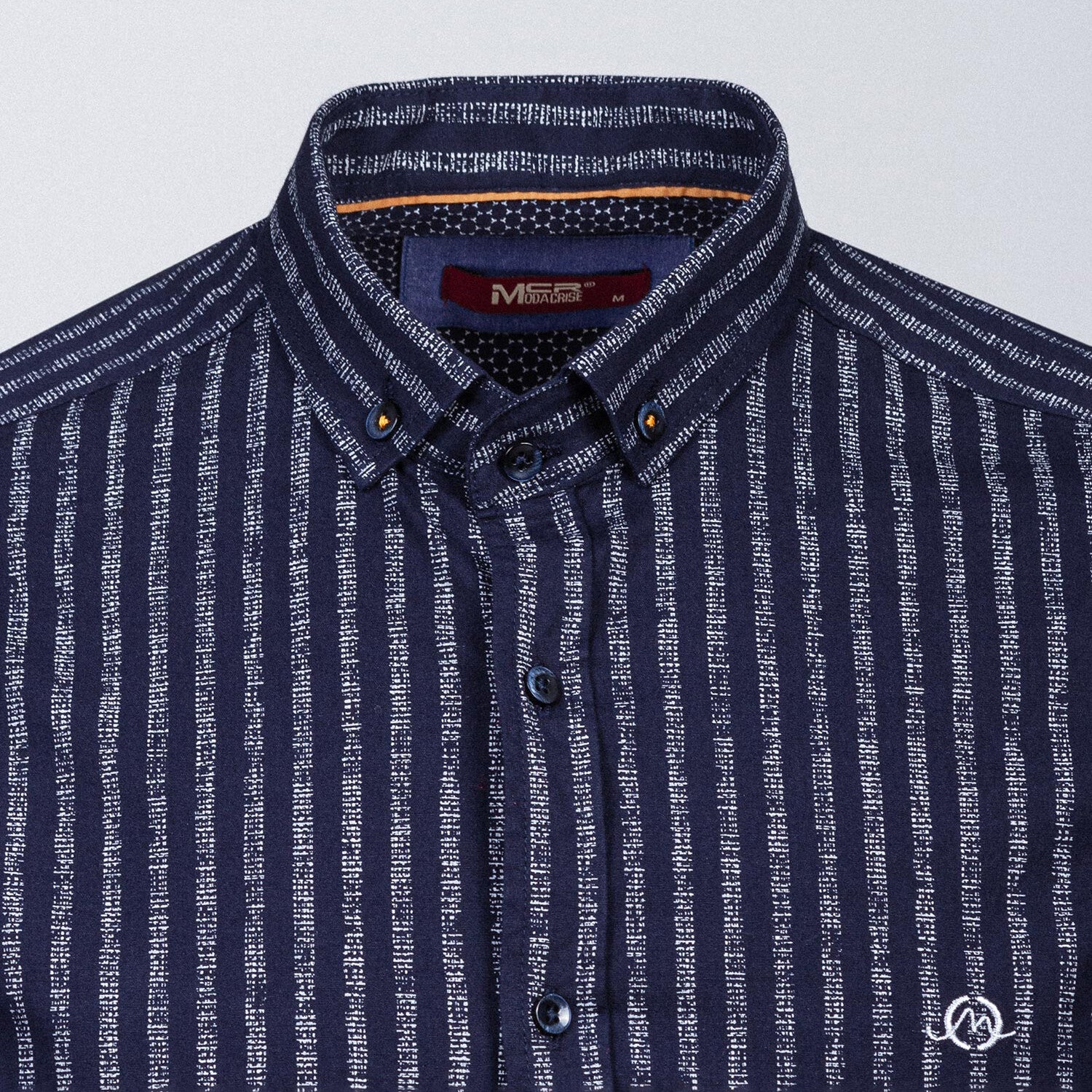 Cluses Button Down Shirt // Dark Blue + White