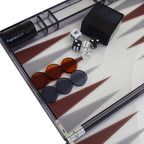 Folding Plexiglass Backgammon Set // Gray