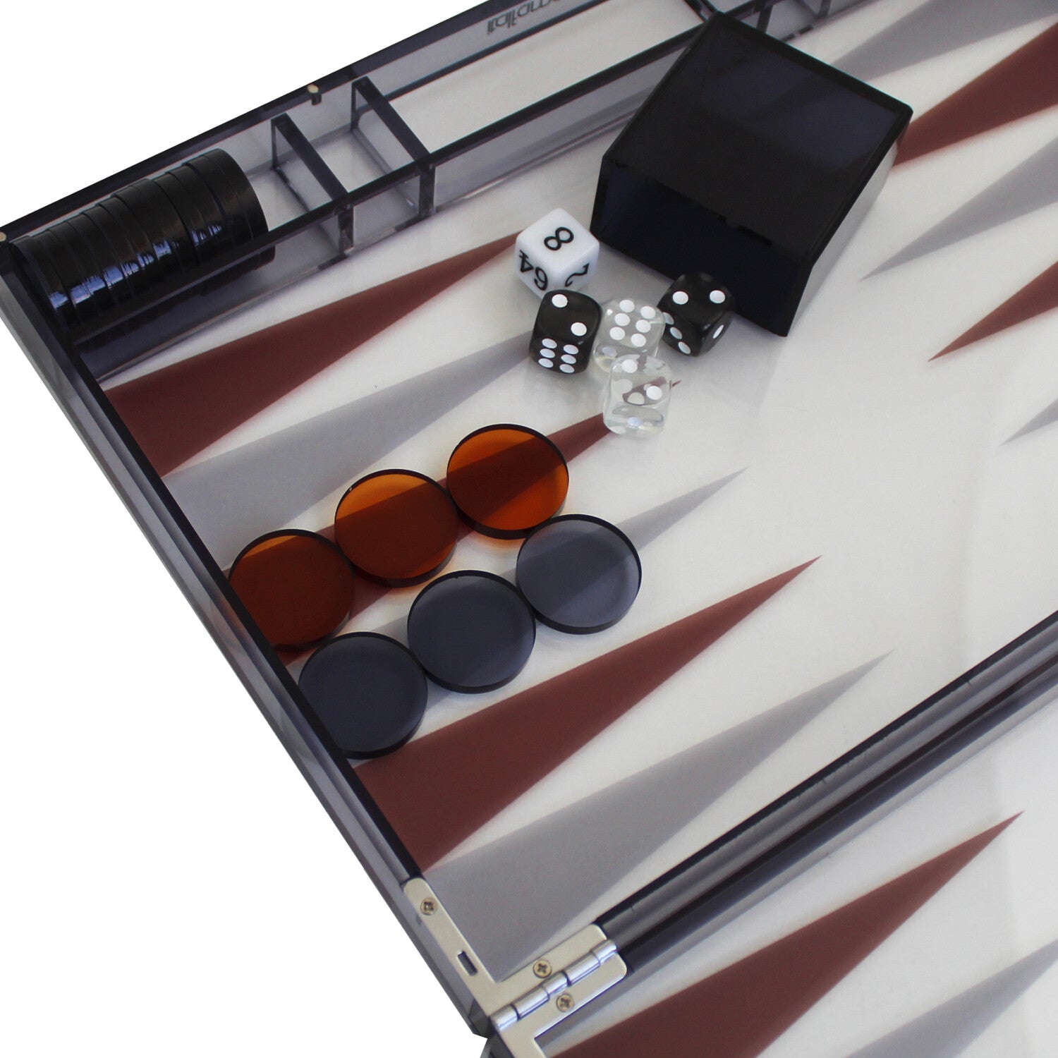 Folding Plexiglass Backgammon Set // Gray