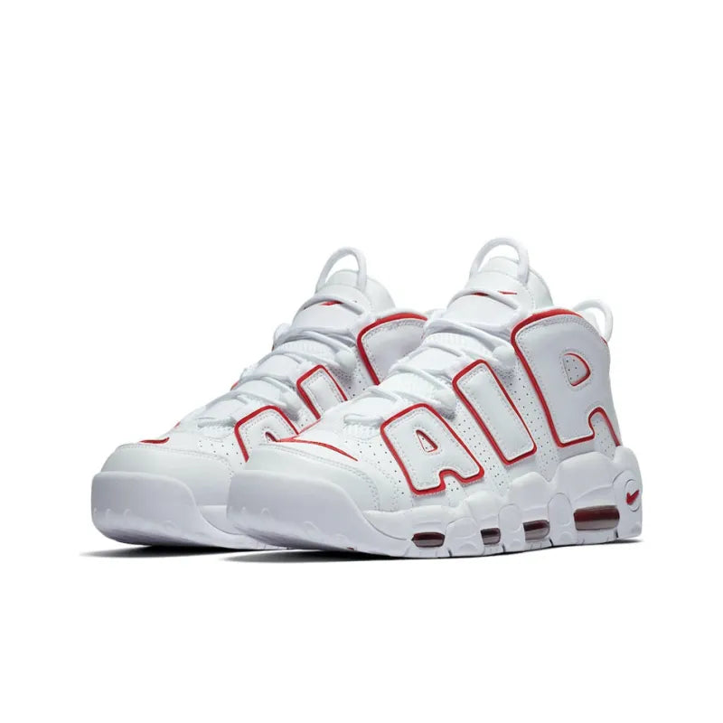 Nike Air More Uptempo White Varsity Red Outline