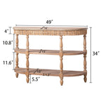 Handcrafted Console Table With Hand Woven Trim - Natural