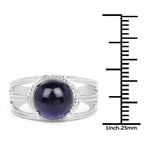 3.65 Carat Genuine Iolite .925 Sterling Silver Ring