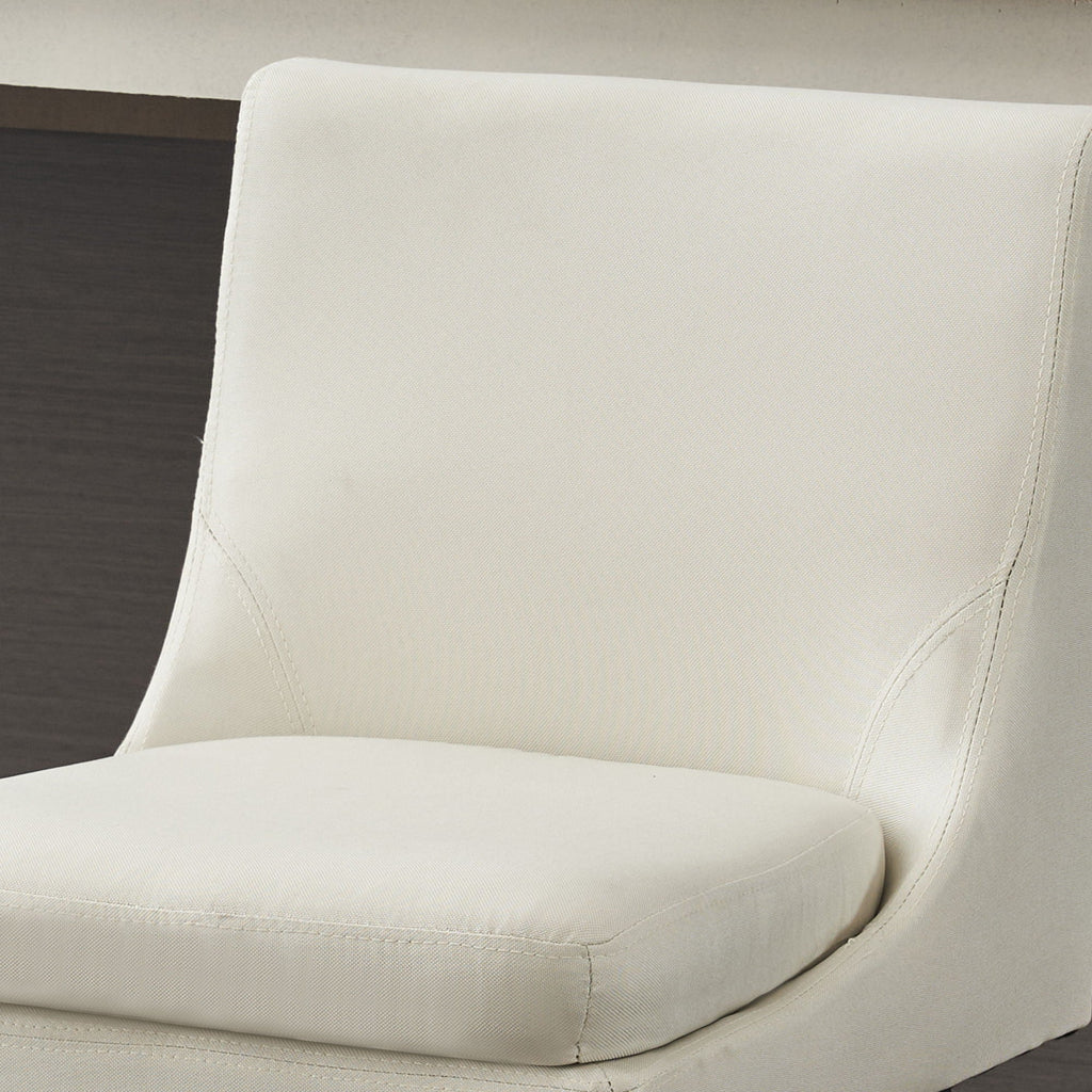 Upholstered Swivel Bar Stools With (Set of 2) - Cream White