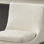 Upholstered Swivel Bar Stools With (Set of 2) - Cream White