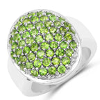2.17 Carat Genuine Chrome Diopside .925 Sterling Silver Ring