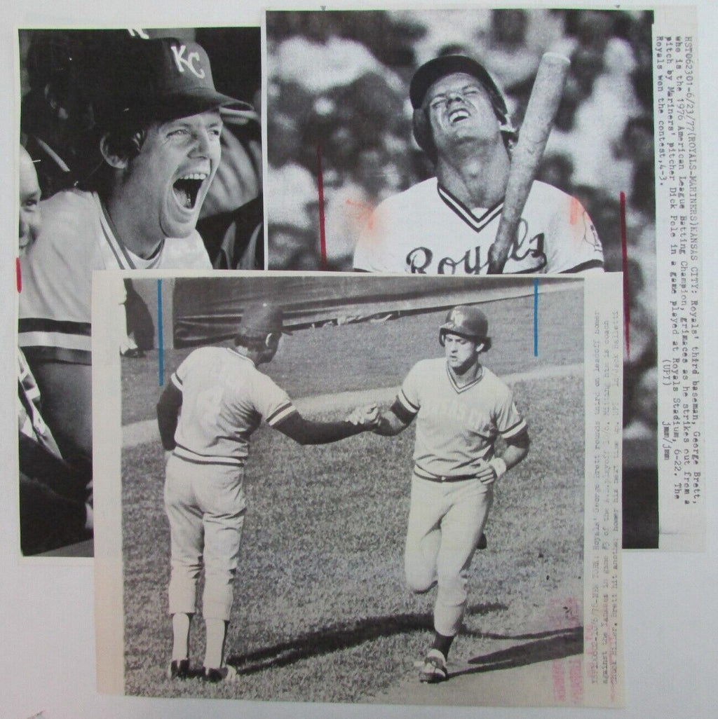 Lot of 8 George Brett Kansas City Royals 1980's-90's News Wire Photos 157378
