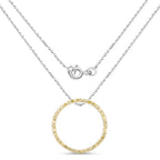 0.30 Carat Genuine Diamond Yellow .925 Sterling Silver Pendant