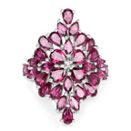 7.52 Carat Genuine Rhodolite .925 Sterling Silver Ring
