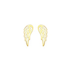 14k Yellow Gold Polished Wing Post Earrings