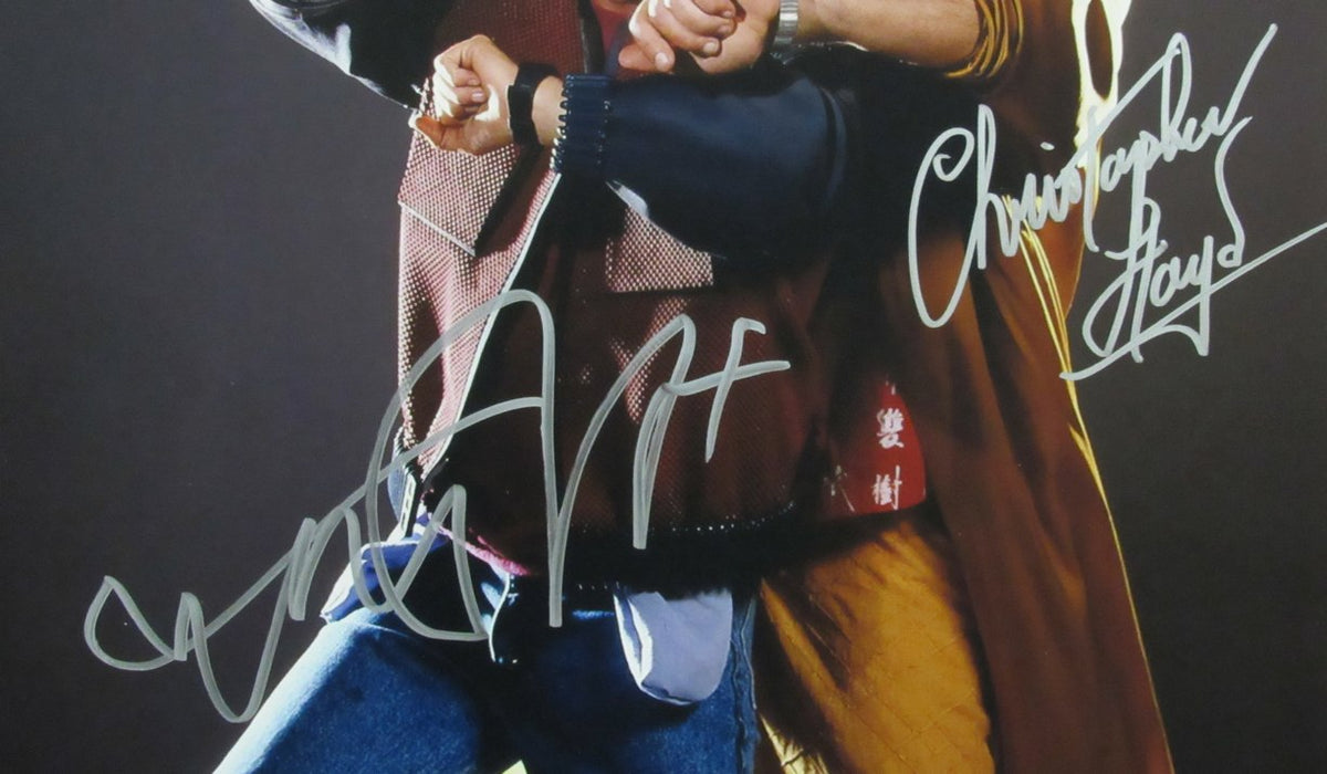 Michael J Fox/Christopher Lloyd Auto/Sign 16x20 Photo Back to Future JSA 174016