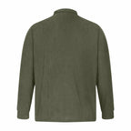 Fleece Quarter-Zip Long Sleeve Ribbed Shirt // Army Green
