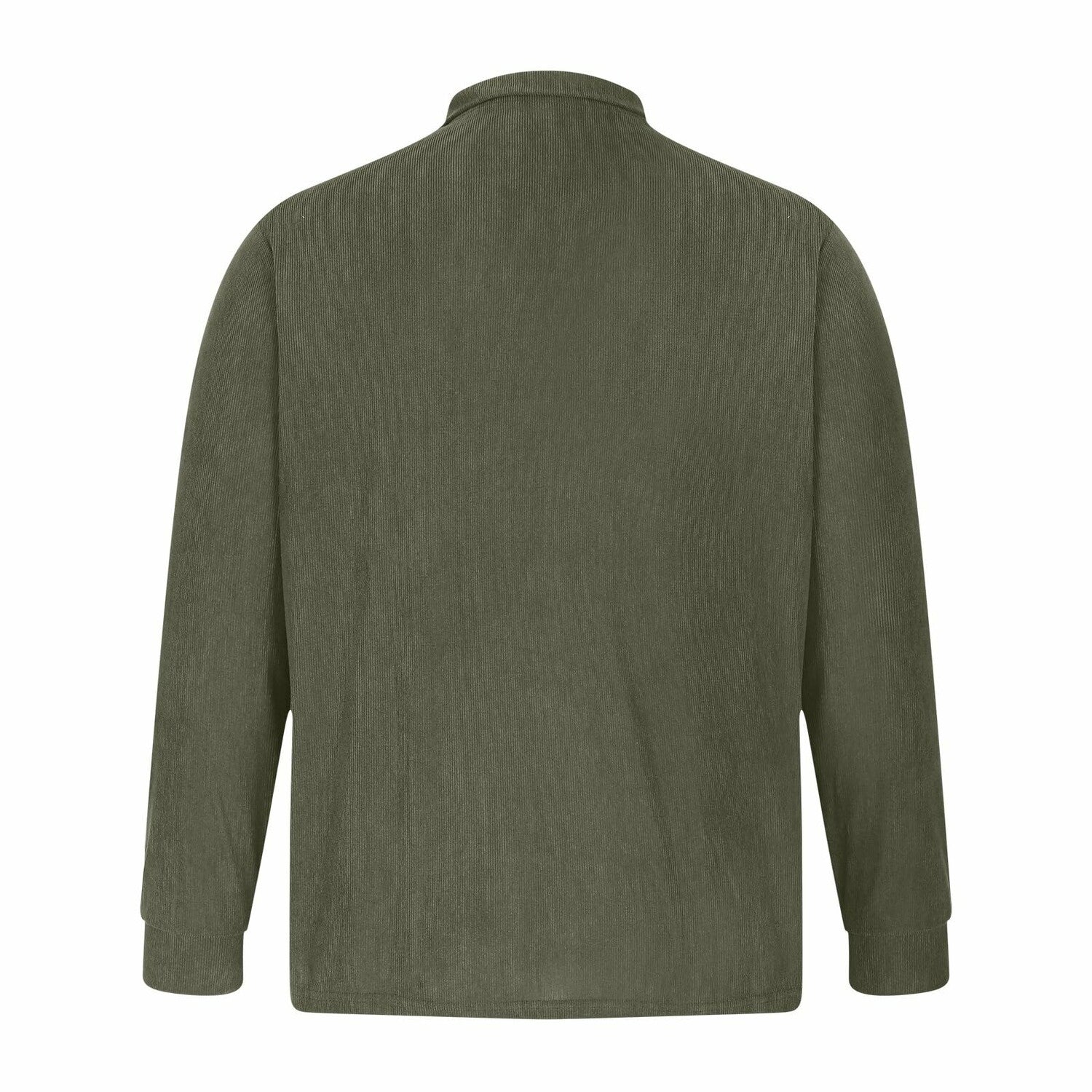 Fleece Quarter-Zip Long Sleeve Ribbed Shirt // Army Green