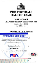 Roosevelt Brown Giants Signed 1994 GLAC/Goal Line Art Postcard PSA/DNA 186311