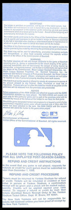 September 29, 1998 ALDS Game 1 Full Ticket Yankees vs. Rangers 179658