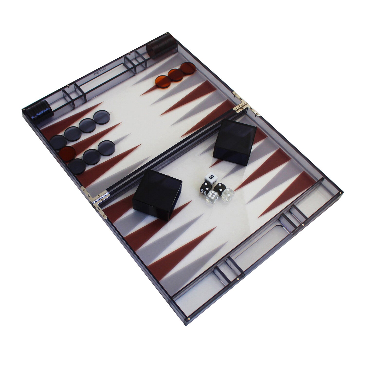 Folding Plexiglass Backgammon Set // Gray