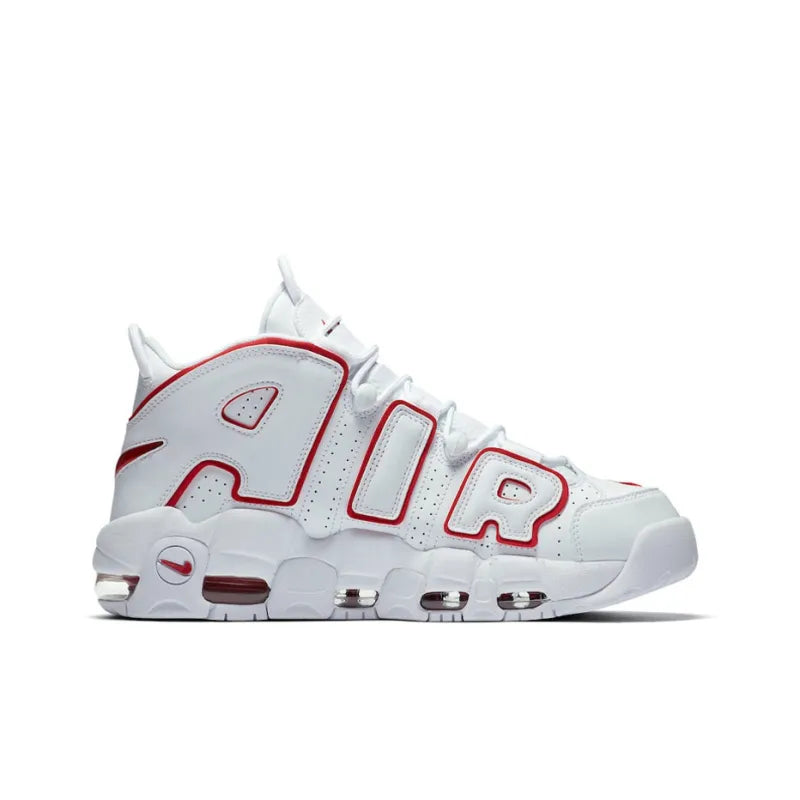 Nike Air More Uptempo White Varsity Red Outline