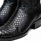 Western Collection Kansas // Python Leather Cowboy Boot // Black
