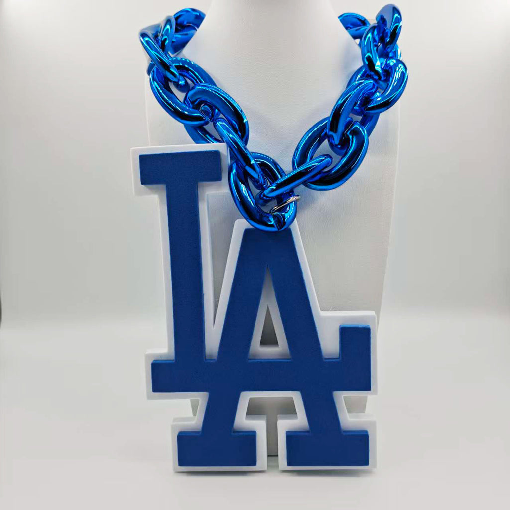 Los Angeles Dodgers 3D Foam Logo Necklace – 30 Inches Game Day Gift for Fans
