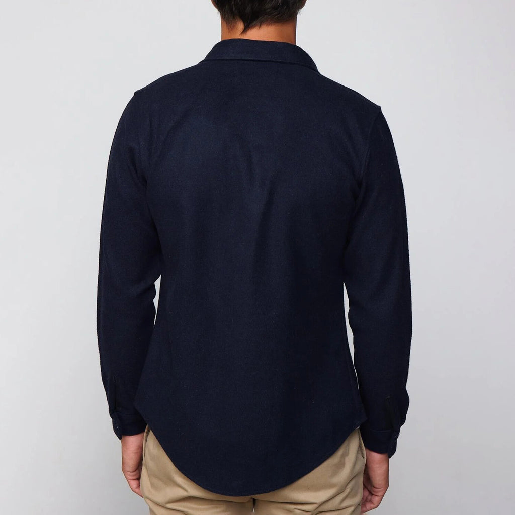 Slim Fit Narrow Cut Flap Pocket Shirt // Navy Blue
