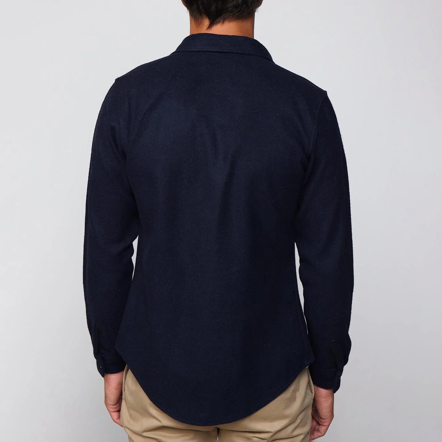 Slim Fit Narrow Cut Flap Pocket Shirt // Navy Blue