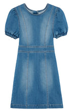 Habitual Kids Kids' Puff Sleeve Denim Dress in Light Stone, Size 16
