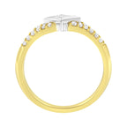 10K Two Tone Color 1/2 Cttw Diamond Kite and Split Shank Ring (H-I Color,SI2-I1 Clarity)