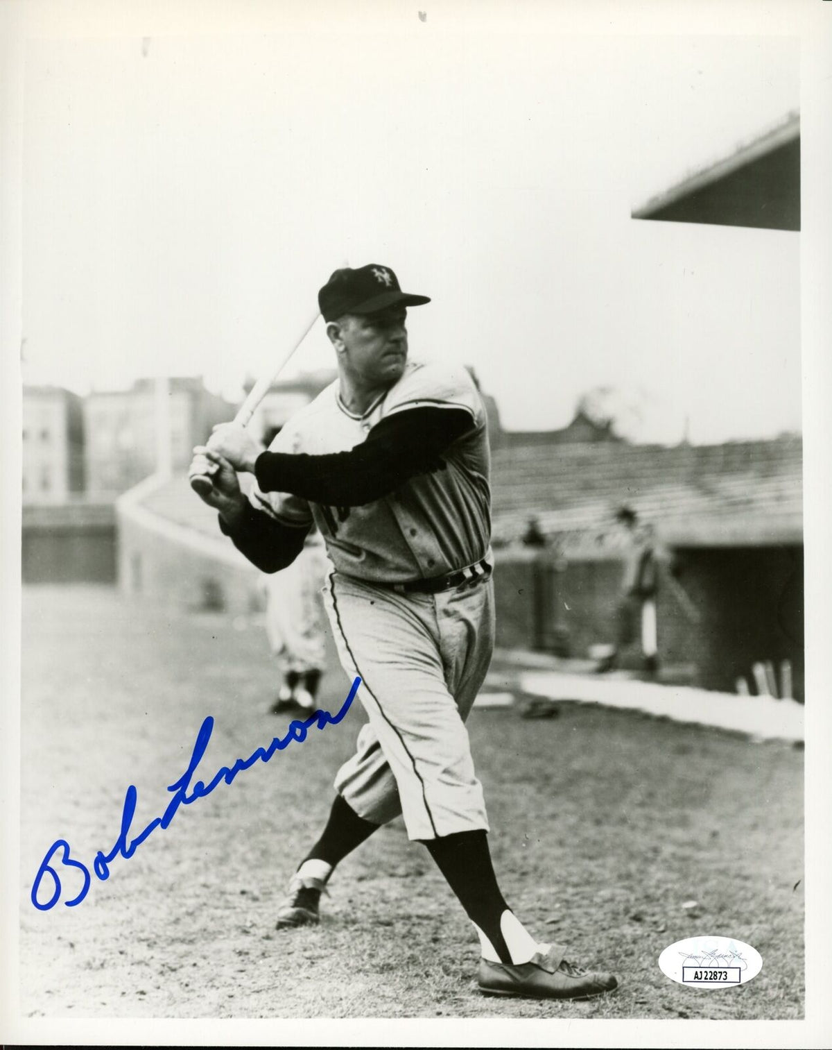 Don Lennon Autographed 8x10 Photo New York Giants JSA 177874