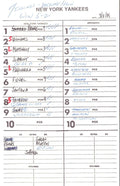 1989 New York Yankees Spring Training 5.5x8.5 Lineup Card vs. Expos 151556
