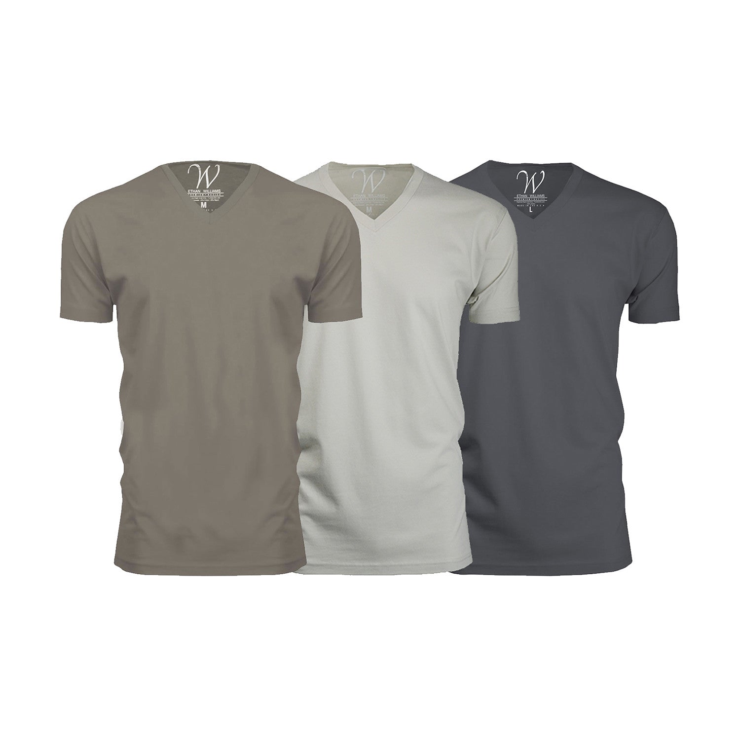 Ultra Soft Sueded V-Neck // Heavy Metal + Stone + Sand // Pack of 3