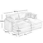 Modern Oversized Modular Cushion Sofa With Ottoman