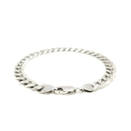 Rhodium Plated 7.9mm Sterling Silver Curb Style Bracelet